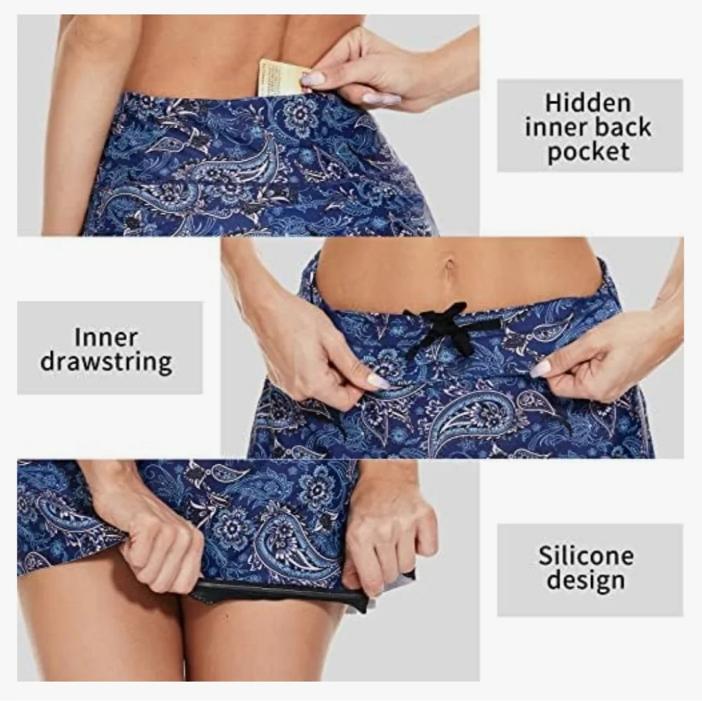 5x$25 Blue Paisley Tennis Pickle Ball Golf Skirt Xl XXL
